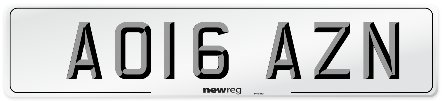 AO16 AZN Number Plate from New Reg